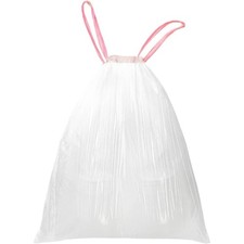 8 Gallon Trash Bags Drawstring White Pack of 40 Unscented 8 gal Garbage Bags