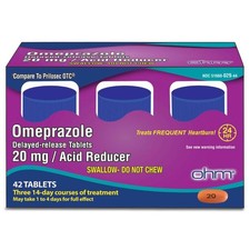 Ohm Omeprazole 20mg - 42-Tablet Delayed-Release Heartburn Relief (24-Hour) | Ohm