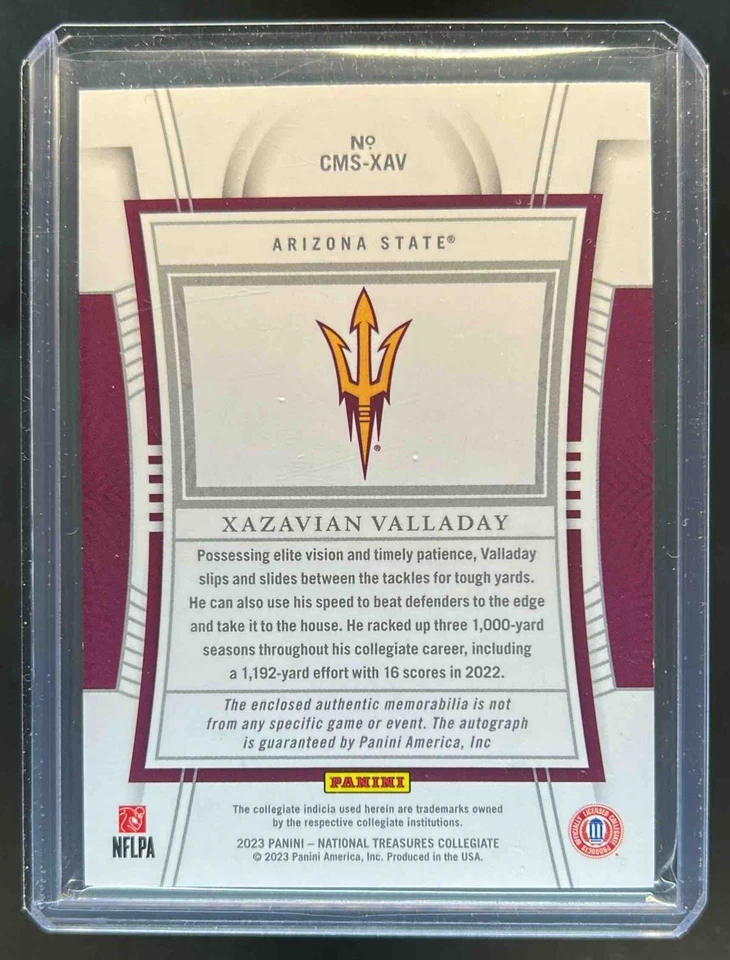 2023 National Treasures Collegiate Xazavian Valladay RC Jersey Blue Auto #41/49 - Image 2 of 2