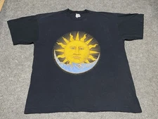 True VTG SUN MOON Single Stitch Black Large Screen Stars Celestial Cosmic Shirt