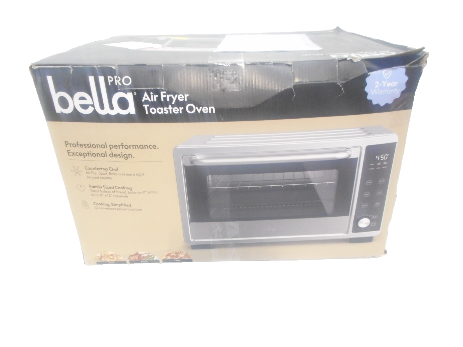 Bella PRO 6-Slice Air Fryer Toaster Oven Stainless
