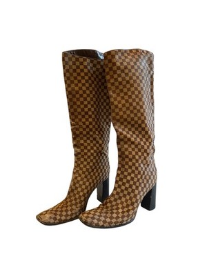 Louis Vuitton Damier Pony Hair Knee High Boot