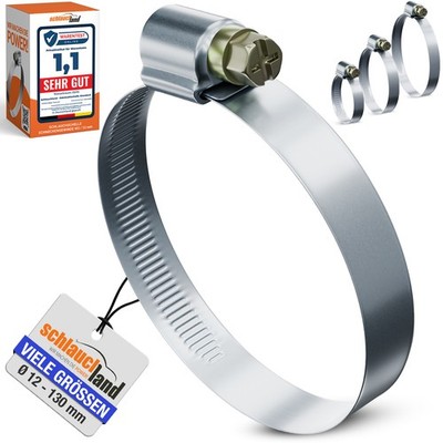 EDELSTAHLSCHELLE W2 12mm SCHLAUCHSCHELLE Schlauchklemme Rohrschelle Edelstahl