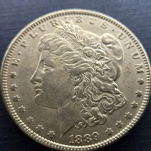 1889 Morgan Silver Dollar $1 Coin 0.9 Fineness Uncirculated US