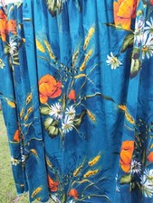 Teal Francis Price Adlington Screen Printed Curtains Unlined Curtains Pair