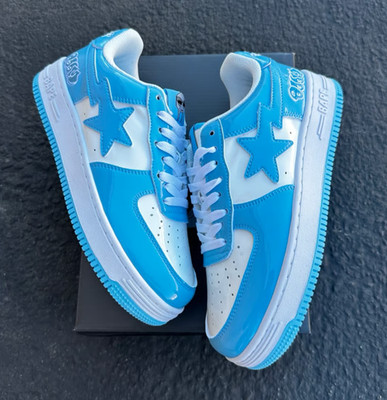 Mens Size 9 Savior Studios MF Doomstas UNC Bape White/Blue Sneakers Shoes NEW