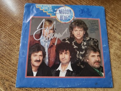 G'TEED justin hayward autographed 1986 vg++ 45/vg- sl. Moody Blues Other side 45