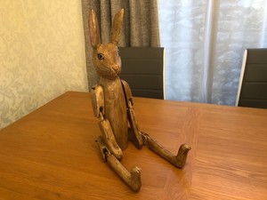 Home Decor Wooden Hare Decorative Ornaments Figures Rabbit