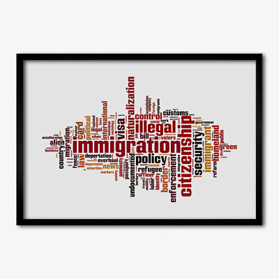 Tulup Bild MDF-gerahmte Wand-Dekor 100x70cm Einwanderung
