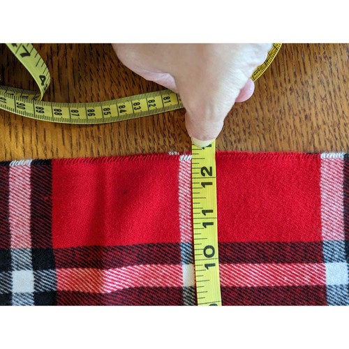 Cashmere And Acrylic Red White Black Plaid Scarf Hand Wash Dry Flat With Fringe - Picture 5 of 11