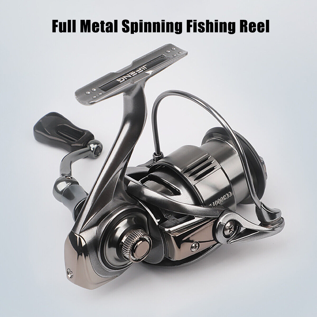 Full Metal Spinning Fishing Reel, 5.2:1 ,6+1BB, Stabilizer Bar, Left/Right