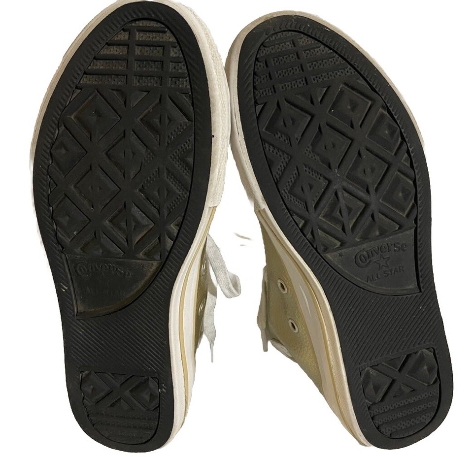 Converse Shoes Youth Chuck Taylor All Star HiTop Gold Leather Lace Up