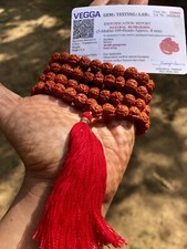LABOR ZERTIFIZIERT 5 Mukhi RUDRAKSHA Rudraksh Mala ROSENKRANZ 108 + 1 Gebetsp...