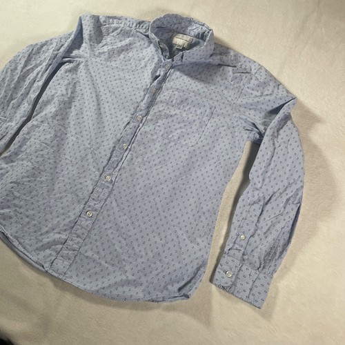 Camicia American Eagle uomo grande blu bottoni diamante stampa all over chiesa ufficio - Foto 2 di 15