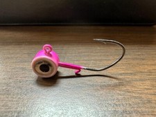 25 Big Eye Lead Head Jig with keeper pink and white.  Walleye, Bass, Stripers