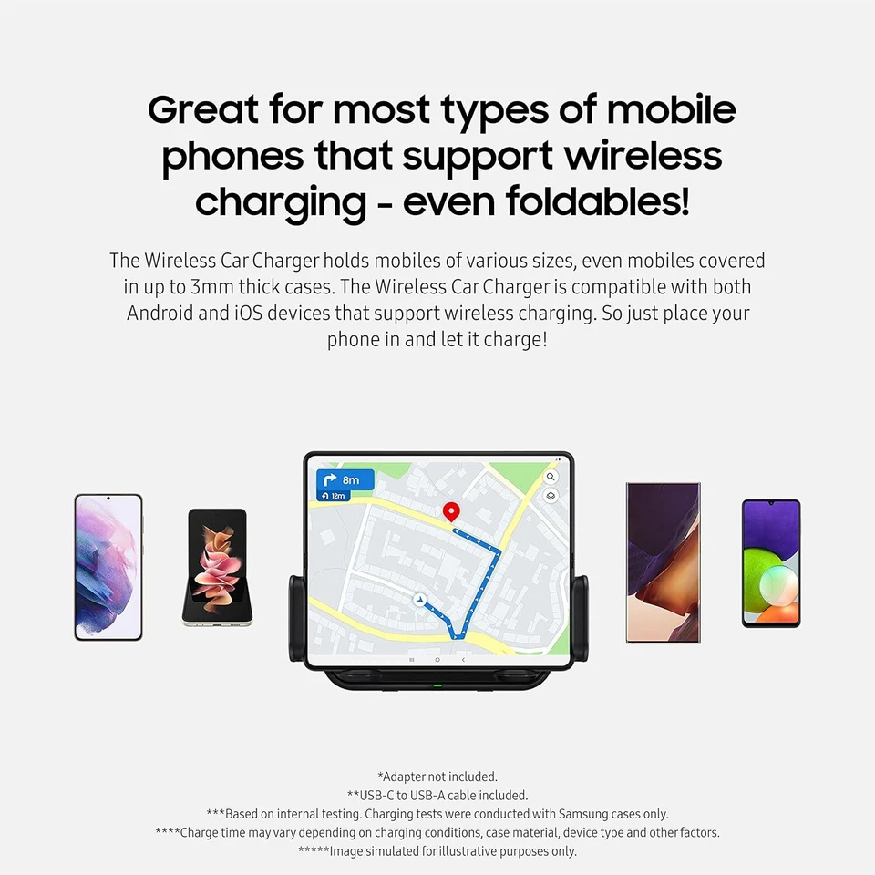 Cargador de coche inalámbrico Samsung EP-H5300 - negro *genuino, nuevo* Foto 3 de 4