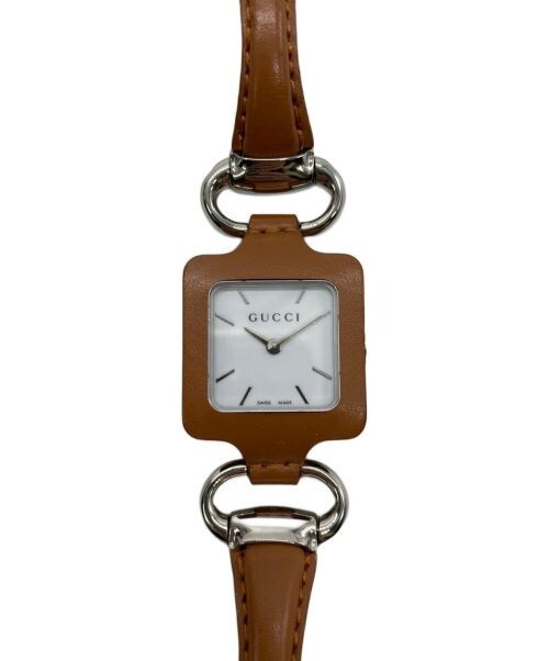 GUCCI 腕時計 1921 茶革＆SS レディース ★格安 GUCCI 1921 Collection 130.5 Quartz Women's Watch White Dial