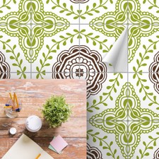 Floor Tile Stickers Set of 20 "Estella" for Kitchen, Bathroom, Shower Durable