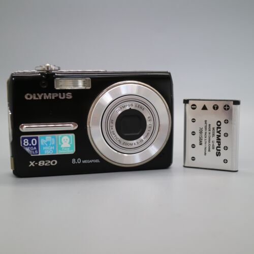 Olympus Digital Camera X-820 8.0MP Black Tested A2 - Afbeelding 1 van 18