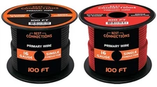 Best Connections 16Ga Primary Remote Wire 2 Rolls Electrical 200ft. Total