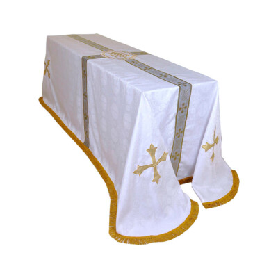 White Funeral Pall Size - 7'x10' Unlined Catholic Requiem mass,Funeral Pall, NEW