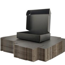 9x6x2 inches Small Shipping Boxes Set of 50 - Black Mailer Corrugated Cardboa...