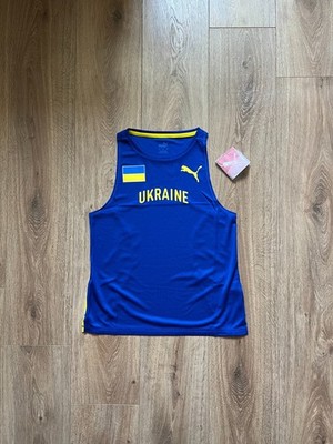 New Puma Ukraine National Track&Field Olympic Team Women`s S Tank Top Rare