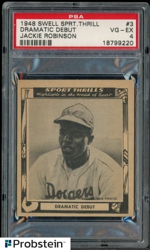 1948 Swell Sport Thrills Dramatic Debut #3 Jackie Robinson RC Rookie HOF PSA 4