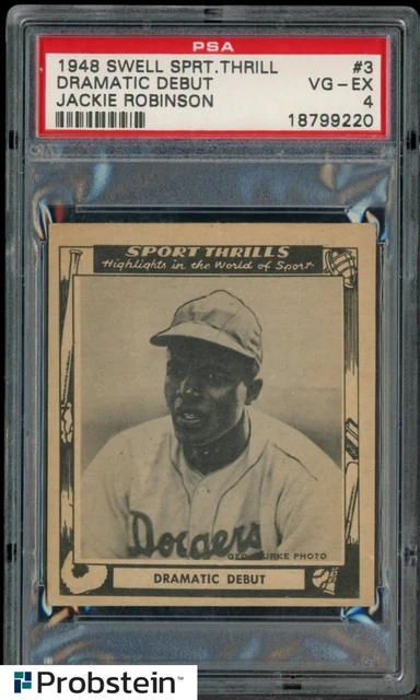 1948 Swell Sport Thrills Dramatic Debut #3 Jackie Robinson RC Rookie HOF PSA 4