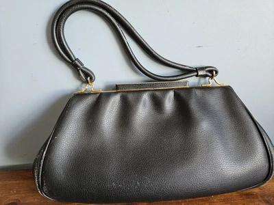 Vintage 1950s Chamelle By ESSELL Leather Clasp Handbag - Image 1 of 4