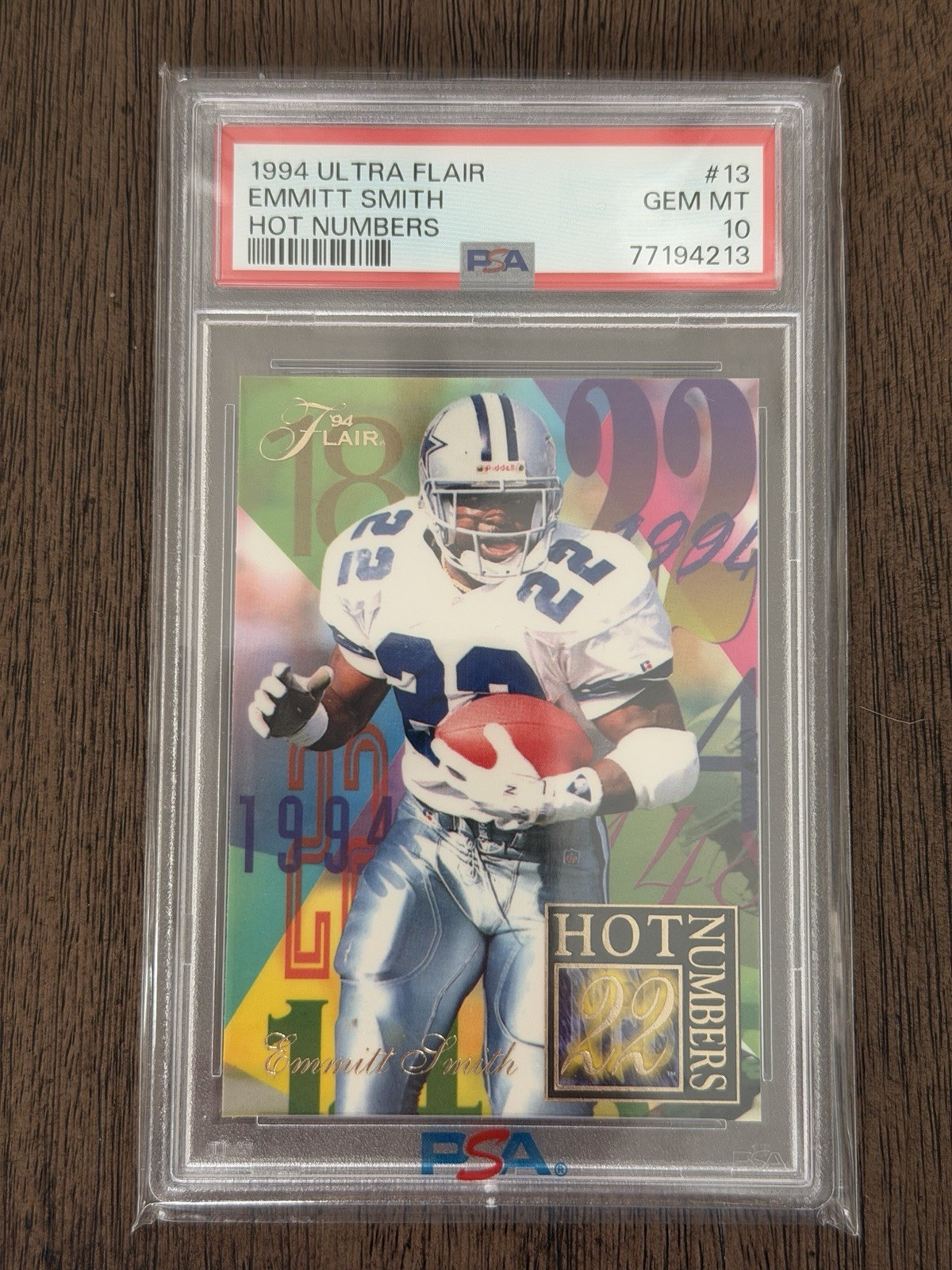 1994 FLEER ULTRA FLAIR HOT NUMBERS #13 EMMITT SMITH PSA 10 GEM MINT POP 70