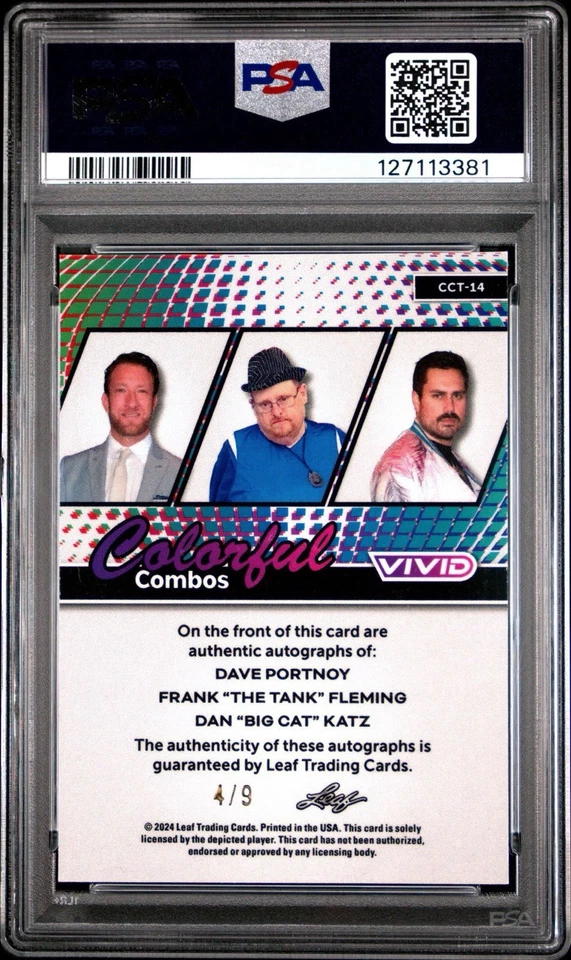 2024 Leaf Dave Portoy Big Cat Frank The Tank Fleming Triple Auto /9 - Image 2 of 2
