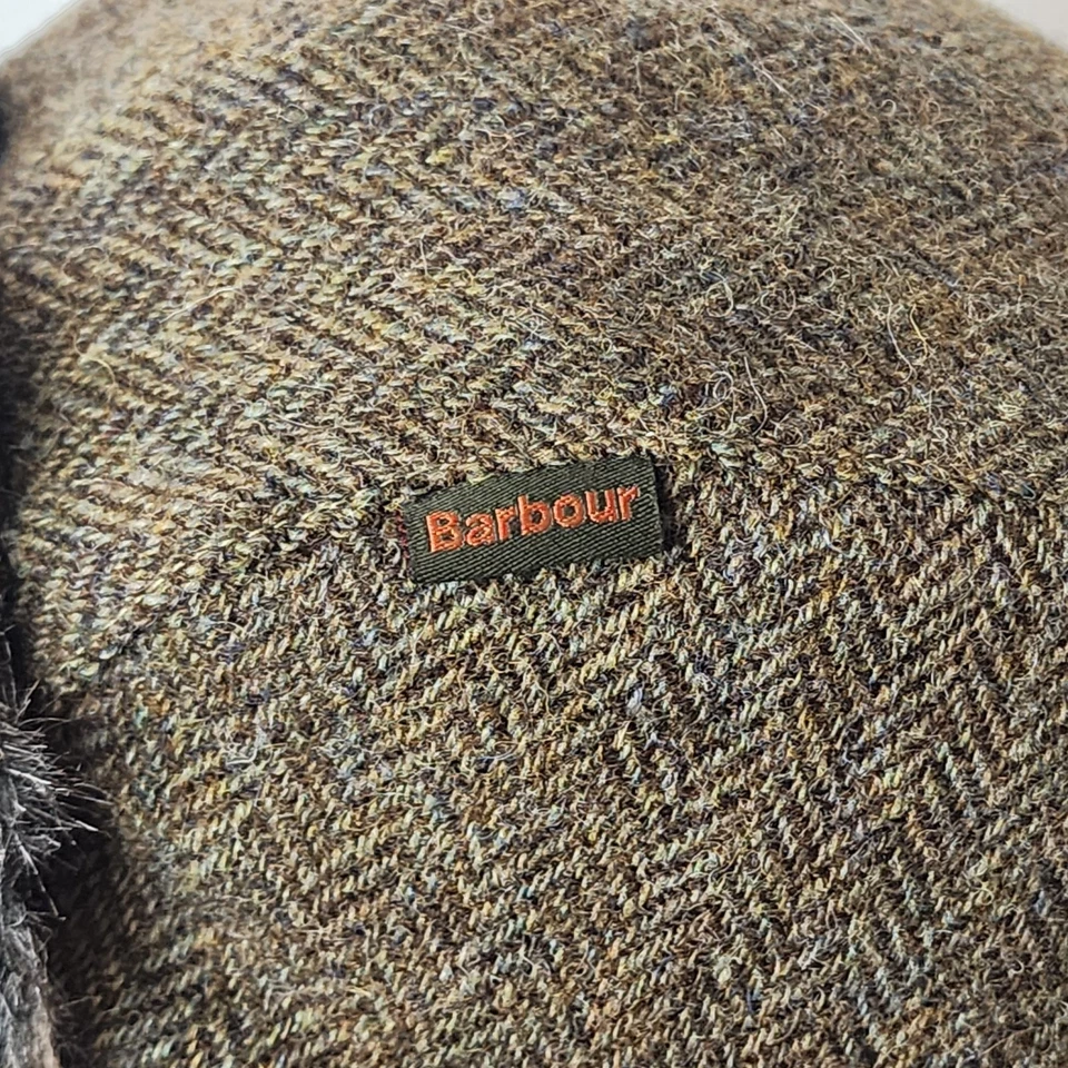 NWT Barbour Wool Herringbone Mens Fleece Lined Trapper Hat Size Small - Image 3 of 4