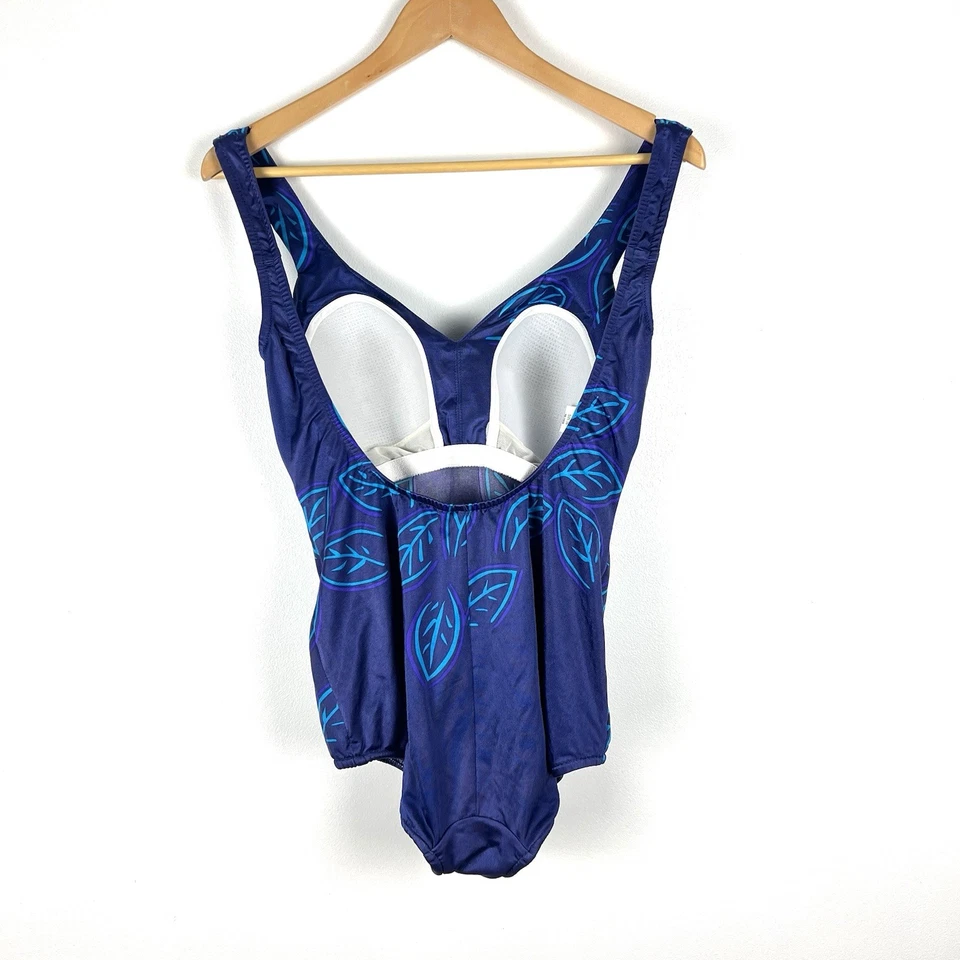 Vtg Maxine of Hollywood Blue Swimsuit 16 One-Piece Retro Pointy Bra 50s  Stylel - Image 2 of 4