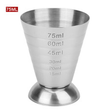 75ml Stainless Steel Measure Cup Jigger Shot Drink Spirit Mixed Cocktail Beaker