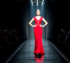 Elegant Red Evening Gown Red V-Neck Formal Floor Length Sleeveless Party Dress