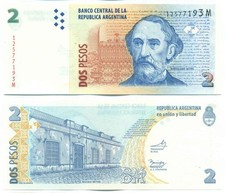 ARGENTINA NOTE 2 PESOS (2014) DEL PONT-DOMINGUEZ SUFFIX M B# 3245 P 352 UNC
