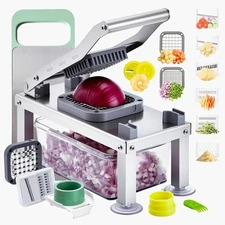 VEVOR 9-in-1 Fruit Vegetable Chopper Food Cutter Slicer 9 Blades Stainless Steel