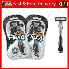BIC Flex 4 Herren Einwegrasierer 6er Pack 4 Klingen Pivot Head Close Glatte Rasur