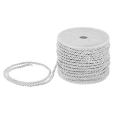22 Yards Soft Twisted Rope Trim,3mm Bleach White Polyester Cord for DIY Craft