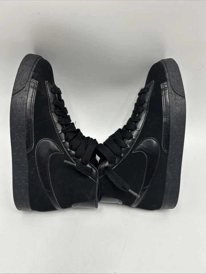 NIKE BLAZER HIGH TRIPLE BLACK WOMENS SIZE 9.5 317808-003 - Image 4 of 4