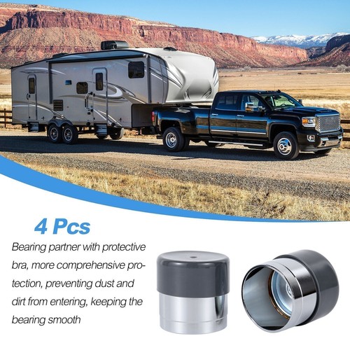2 PCS Wheel Bearing Buddy 1.98 Inch Bearing Protectors Chrome For Trailer Boat - Picture 3 of 11