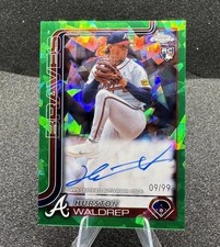2025 Topps Chrome Sapphire Hurston Waldrep RC Auto Green /99 Braves