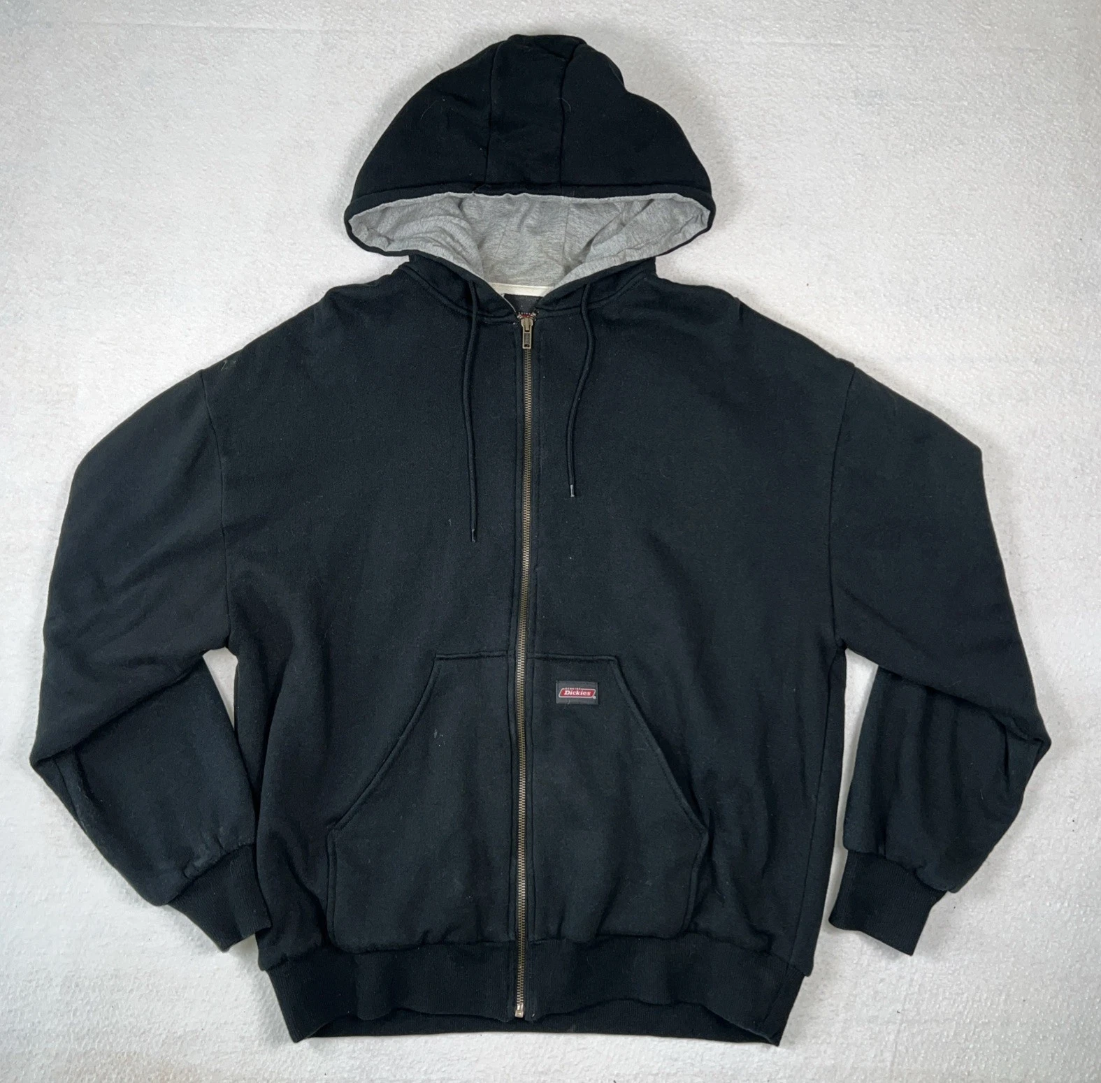 Vintage Dickies Full Zip Waffle Thermal Lined Hoodie Men’s L Black