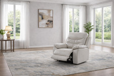 GREY Italian Leather 4 Seat, 3 Seat, 2 Seat or Chair Manual Recliner Sofa FUSION