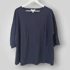 Seasalt Cornwall Tremayne Quay Top Women's Size 18 Navy Blue Organic Cotton