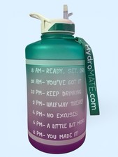 HydroMate 73oz Motivational Water Bottle 2.2L Time Marker Gradient Teal Purple
