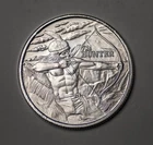1 OZ 999 FINE SILVER ROUND The HUNTER Bow, Native American Buffalo 2018