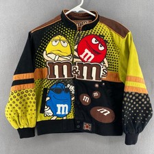 JH Designs Nascar M Ms Official Licensed Jacket Kids M 7/8 Lined Embroidered