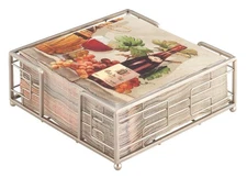 Brushed Nickel Cocktail Napkin Holder Caddy Elegant Design For Kitchen Bar